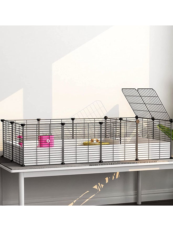 Generic Cat Cage Indoor Habitat Cage Small Animals Cage Portable Metal Wire Yard Fence Playpen for Small Pet Bunny Turtle Hamster  - Image 1