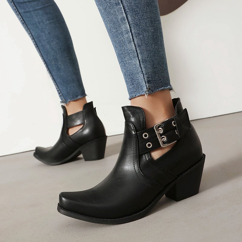 Wish Foreign Order 2026 Fashion High-Heeled Shoes With Belt Buckle, Large Sizes 40-46, Roman Style Women'S Trendy Shoes - Image 2