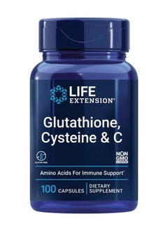 Glutathione, Cysteine & C - Antioxidant Supplement with Vitamin C, L-Glutathione Reduced & L-Cysteine - For Liver Health Support & Detox - Gluten Free, Non-GMO - 100 Capsules - pzsku/Z5C71630910BCF8B2054EZ/45/_/1689268786/7f8b9057-a443-4d06-8038-2705213aca2b