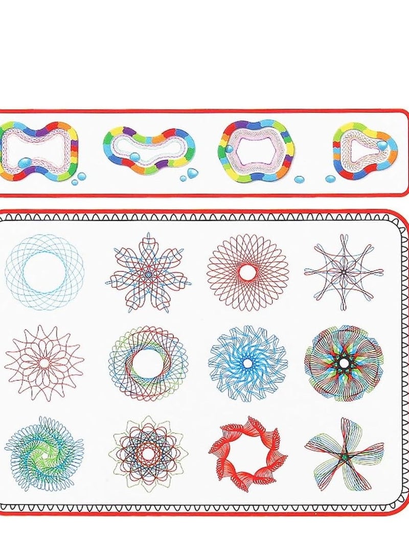كابتن تيك Spirograph Design Set Geometric Drawing Ruler, Multicolored Professional Plastic Kids Art Painting Tool Durable - Image 3