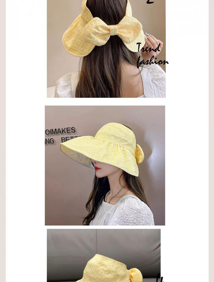 Summer Bucket Visor Hat Women Color Gel Large Brim Foldable Sun Hat - Image 4