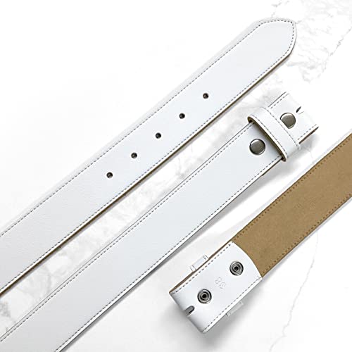 Belts.com BS1200 White Belt Genuine Leather Replacement Casual Belt Strap 1-1/2"(38mm) Wide (White, 32) - Image 3