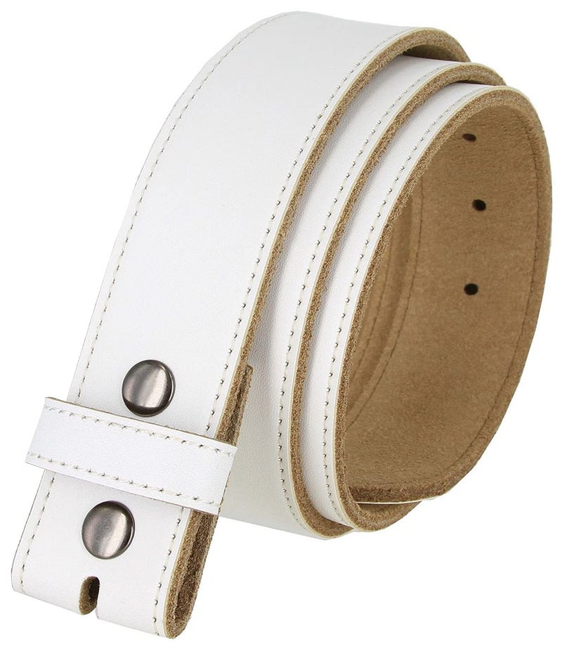 Belts.com BS1200 White Belt Genuine Leather Replacement Casual Belt Strap 1-1/2"(38mm) Wide (White, 32) - Image 1