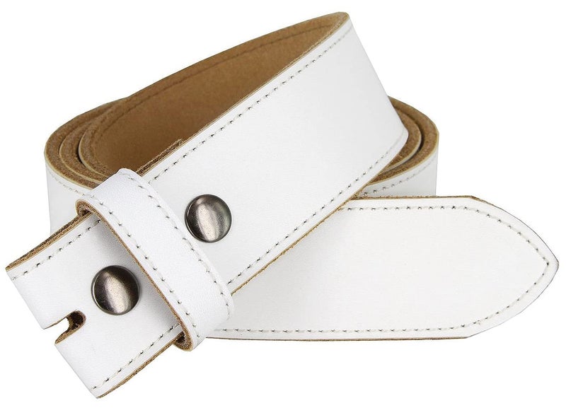 Belts.com BS1200 White Belt Genuine Leather Replacement Casual Belt Strap 1-1/2"(38mm) Wide (White, 32) - Image 2