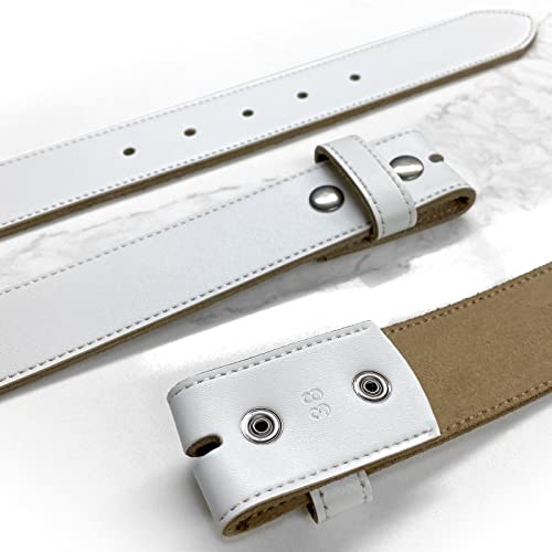Belts.com BS1200 White Belt Genuine Leather Replacement Casual Belt Strap 1-1/2"(38mm) Wide (White, 32) - Image 4