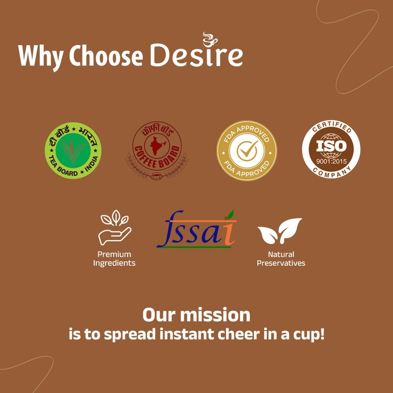 Desire Coffee Premix-Cappuccino Coffee Premix For Vending Machine, Coffee Powder Bag For Coffee Machine Or Manual Use-1 Kg Pack Serves 80 Cups-Just Add Hot Water & Enjoy - Image 5