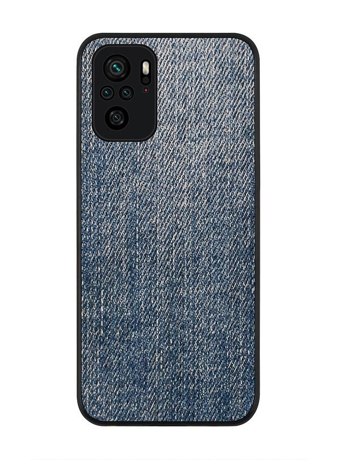 Stylizedd Rugged Black edge case for Redmi Note 10S/Redmi Note 10 4G Slim fit Soft Case Flexible Rubber Edges Anti Drop TPU Gel Thin Cover - Dark Denim Print - Image 1
