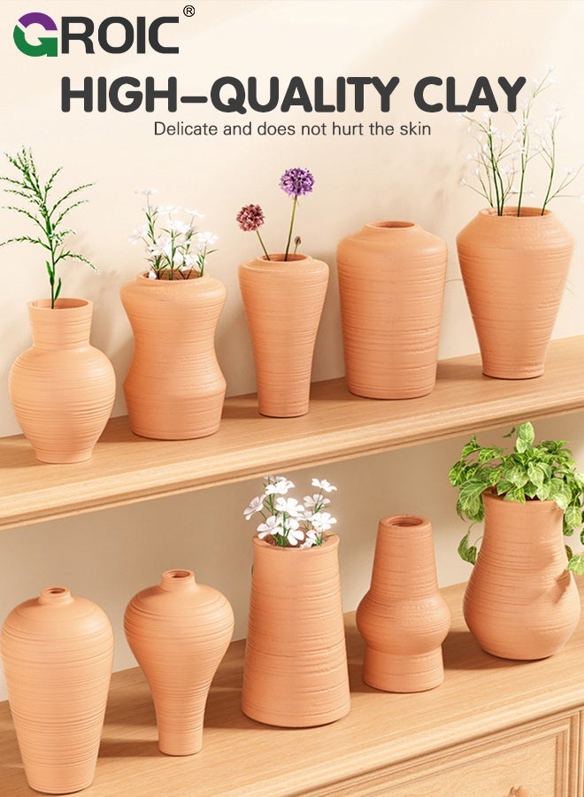 جرويك لعبة عجلة الفخار للأطفال - مجموعة كاملة لرسم الفخار والفنون والحرف اليدوية للأطفال من سن 8 إلى 12 عامًا هدية عيد ميلاد للأطفال من سن 6 إلى 12 عامًا (وردي) - Image 4