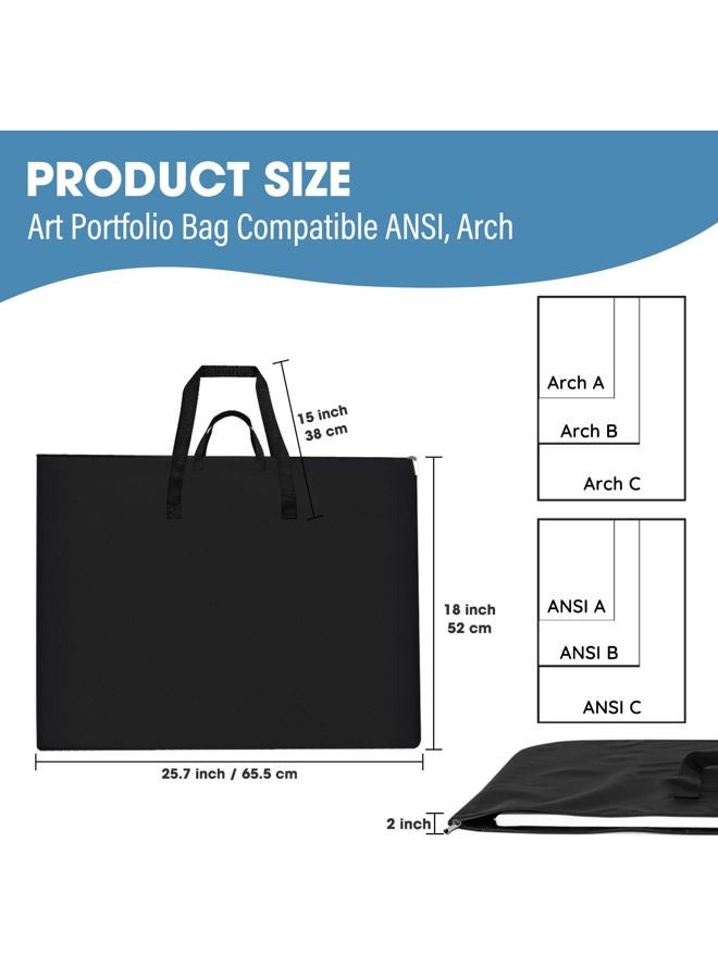 ZKOO Art Portfolio Bag, 18 Inches by 24 Inches, Black Carrying Storage Case for Poster, Sketching, and Drawing (BLACK, 18"*24") - Image 2