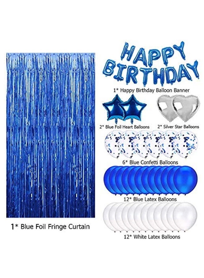 ستارة حريرية زرقاء مطرية لتزيين حفلات أعياد الميلاد من الحرير، مجموعة لافتات أحرف عيد الميلاد والبالونات - Image 2