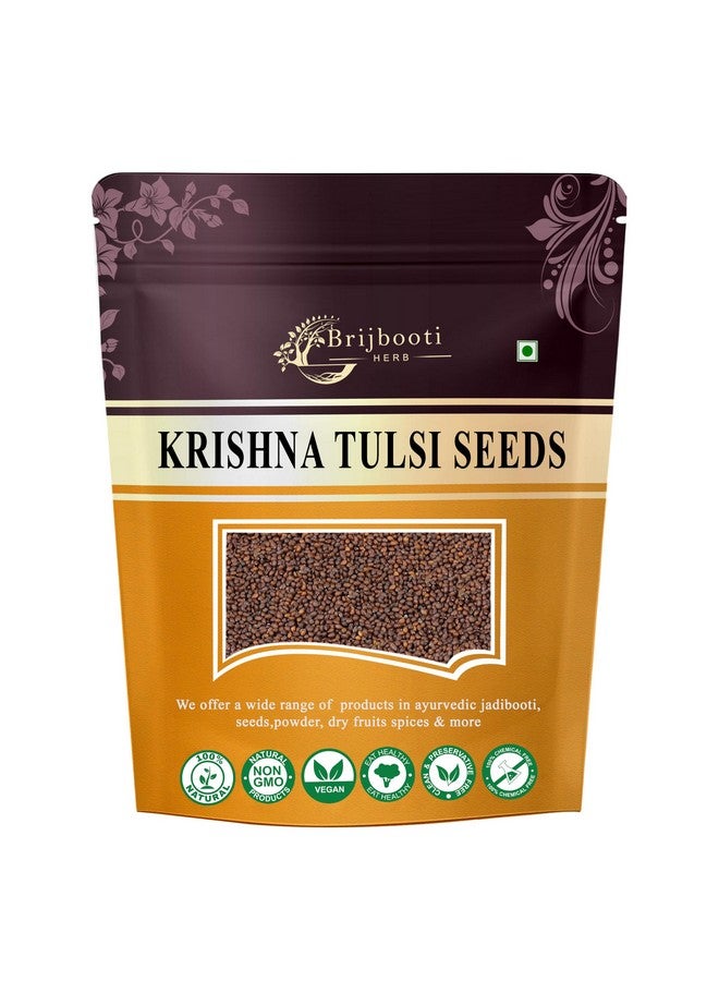 BrijBooti بذور كريشنا تولسي للأكل (200 غ) - بذور شاياما تولسي - بذور تولسي السوداء - بذور تولسي - Image 1