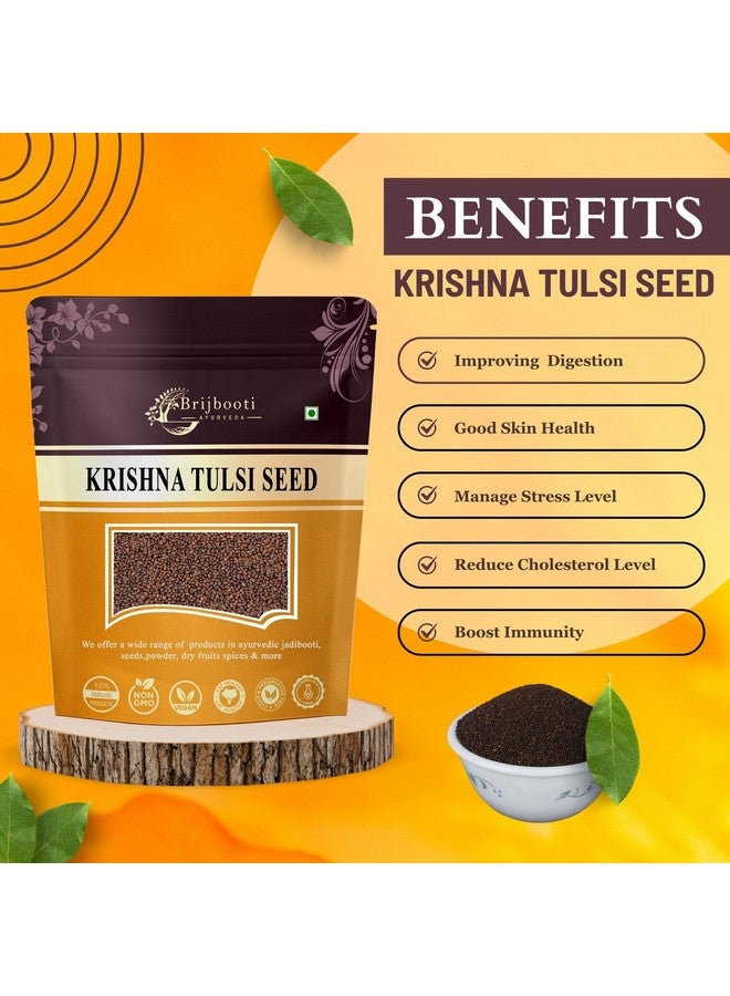 BrijBooti بذور كريشنا تولسي للأكل (200 غ) - بذور شاياما تولسي - بذور تولسي السوداء - بذور تولسي - Image 2