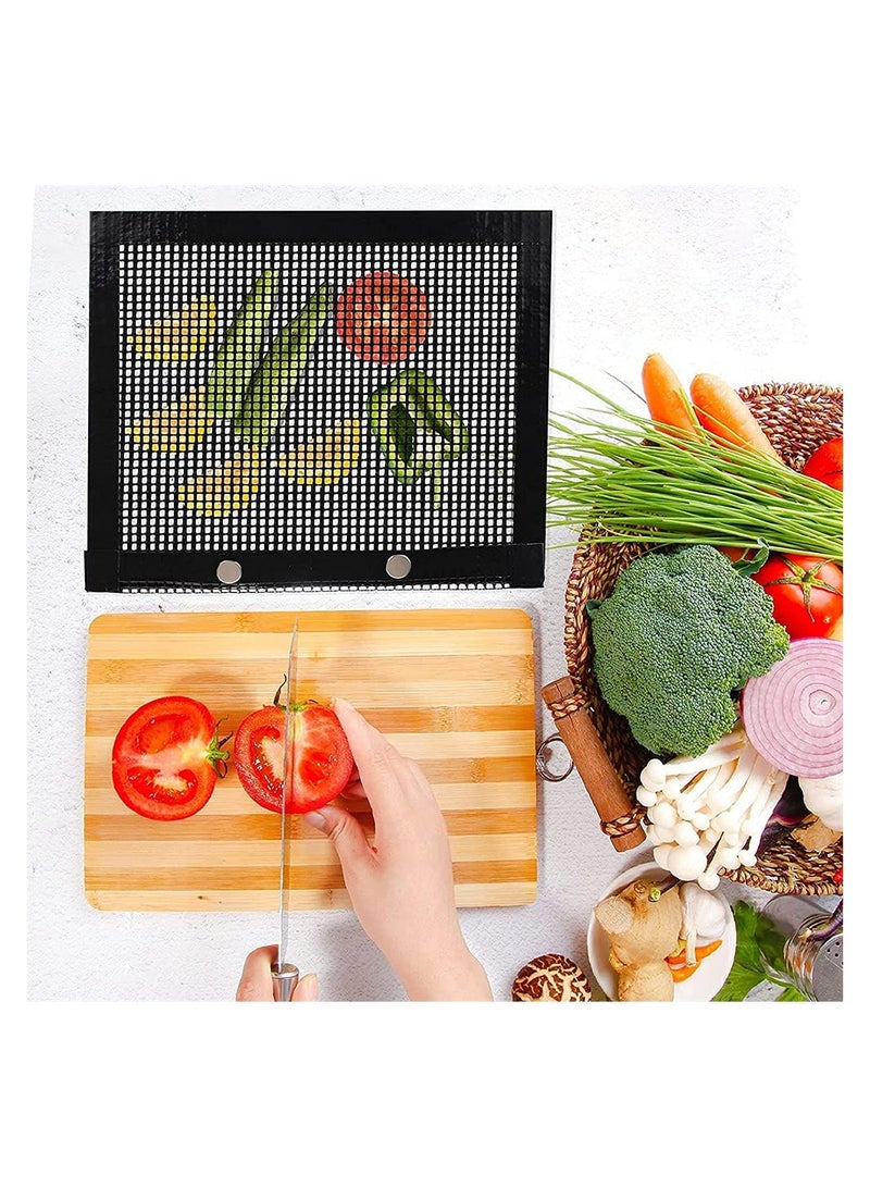 سيوسي BBQ Mesh Grill Bags, High Temperature Resistant Grid Barbecue Bag Reusable Grilling Pouches for Charcoal, Gas, Electric Grills, Barbecue Bag Set Is A Must-Have for All Event (3 Pack, Black) - Image 2