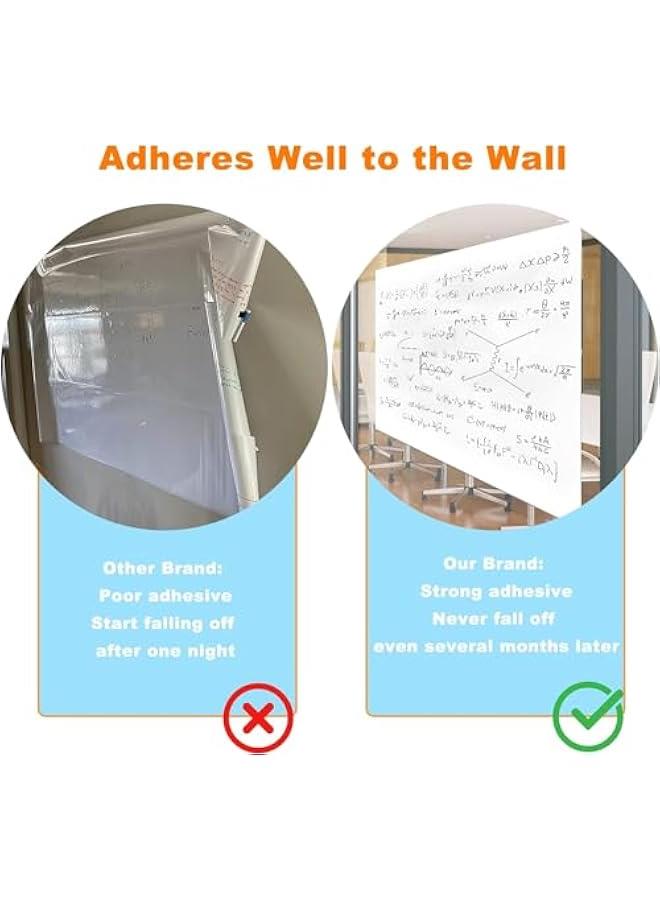 TRASSLE Boards Wall Sticker Wrapping Paper 45cm x 200cm Self Adhesive Largeboard Wallpaper Contact Paper Magic Sheet Sticky Roll for Wall Paint Planner chalkboard for School Office (White) - Image 4