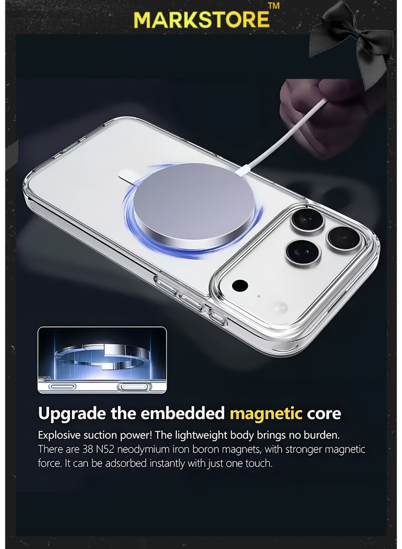 مارك ستور جراب iPhone 17 Pro Max مع MagSafe - غطاء شفاف مقاوم للصدمات | TPU مقاوم للصفرة + PC صلب | شحن لاسلكي - Image 5