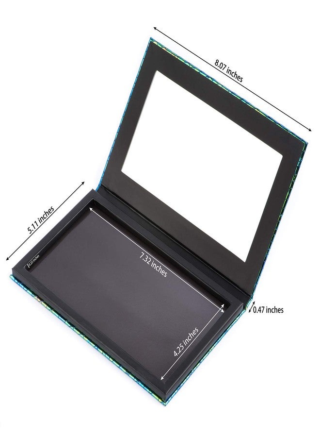 Allwon Magnetic Palette Mermaid Empty Makeup Palette with Mirror and 30Pcs Adhesive Empty Palette Metal Stickers for Eyeshadow Lipstick Blush Powder (Green) - Image 3