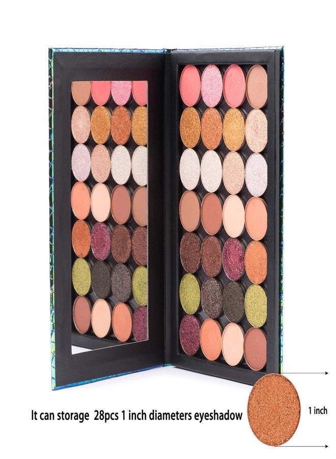 Allwon Magnetic Palette Mermaid Empty Makeup Palette with Mirror and 30Pcs Adhesive Empty Palette Metal Stickers for Eyeshadow Lipstick Blush Powder (Green) - Image 4