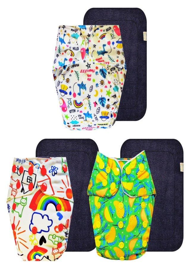 حفاضات دمبلدو القماشية الممتازة مع حشوة رمادية (عبوة من 3) | مضادة للحساسية | قابلة لإعادة الاستخدام والغسل | مناسبة للسفر | مصممة من قبل أمهات | من 3 أشهر إلى 3 سنوات | للجنسين - Image 1