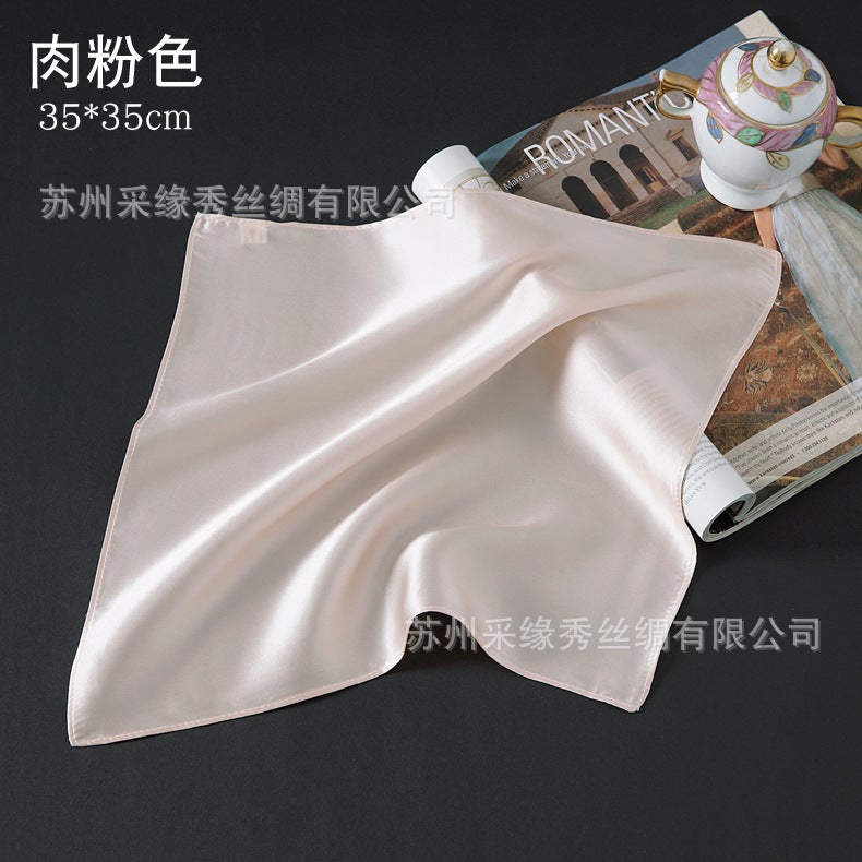 Supply Plain Crepe Satin Silk Men'S Flap Pocket Pants Square Mulberry Silk Gift Silk Handkerchief Face Wipe Women'S Small Handkerchief - Image 1