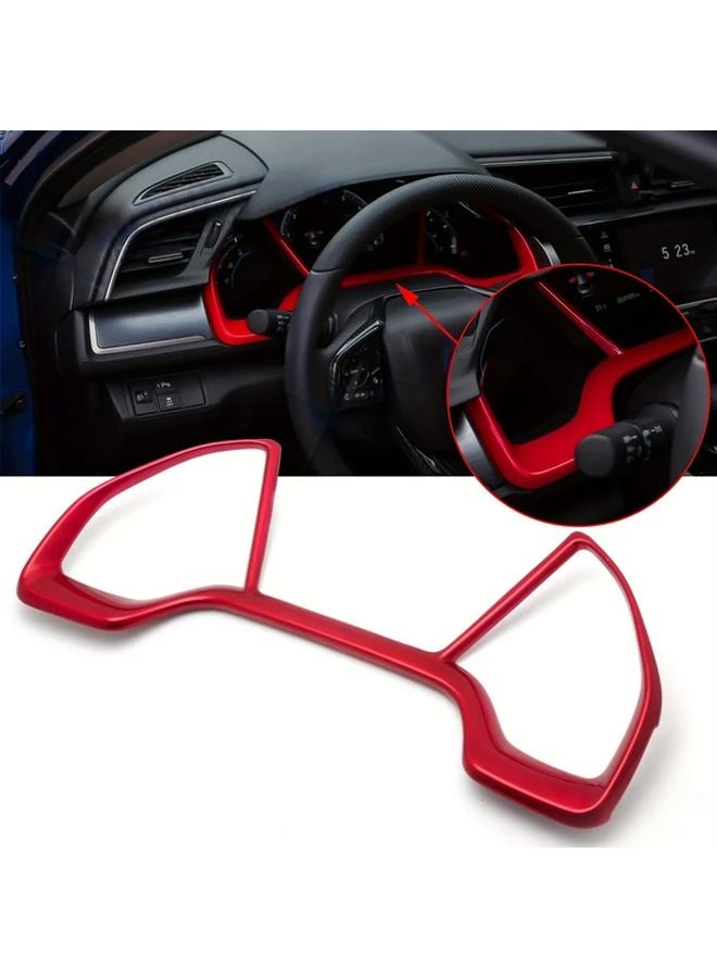 Red ABS Dashboard Frame Panel Cover Trim For Honda Civic 2016 2021 10th Gen - Image 1