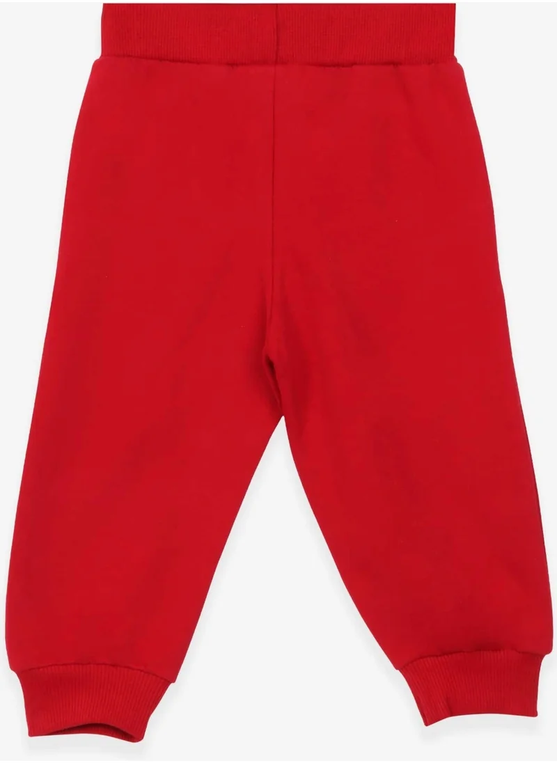 Breeze Baby Boy Sweatpants Red With Printed Pockets (9 Months-3 Years)