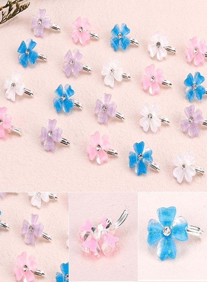 TecoKart® Fancy Hair Clips for Women - 20 PCS Flower Clip Set with Rhinestone Hair Accessories, Stylish Hair Accessories for Woman, Hair Pins for Hair Styling (Mixed Clover Design) - Image 5