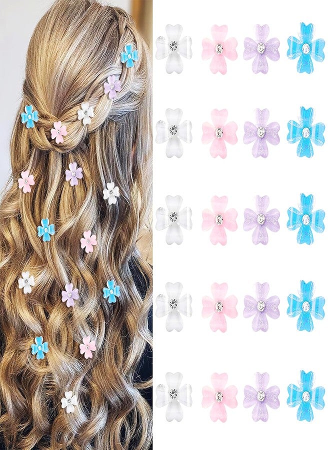 TecoKart® Fancy Hair Clips for Women - 20 PCS Flower Clip Set with Rhinestone Hair Accessories, Stylish Hair Accessories for Woman, Hair Pins for Hair Styling (Mixed Clover Design) - Image 1