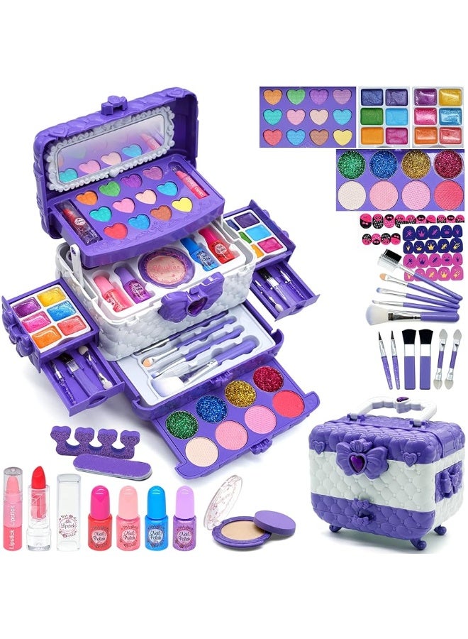 ROKKES Kids Makeup Kit for Girl Toys - Toys for Girls Makeup Girls Princess Gift Non Toxic Toddlers Cosmetic Kits,Child Play Makeup Toys for Girls, Age 4-10Year Old Children Gift - Image 5