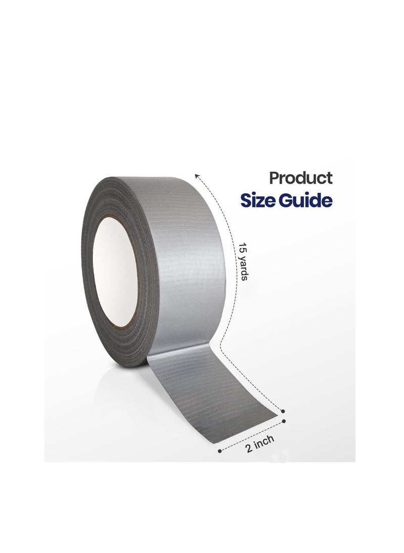 MARKQ 4 Rolls Duct Tape, 2 inches x 15 yards Strong Adhesive Silver Tape for Packing, Kitchen Home, Office, Indoor & Outdoor Use  - Image 2