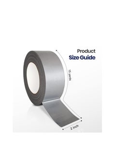 MARKQ 4 Rolls Duct Tape, 2 inches x 15 yards Strong Adhesive Silver Tape for Packing, Kitchen Home, Office, Indoor & Outdoor Use  - Image 2