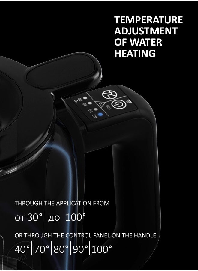 Polaris - Electric Glass Smart wifi Kettle with Wi-Fi, 1.5 Liter Capacity, LED Indicator, Smart Home Easy water-filling, 2 Years Warranty - Image 1