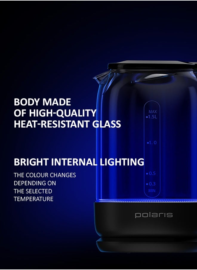 Polaris - Electric Glass Smart wifi Kettle with Wi-Fi, 1.5 Liter Capacity, LED Indicator, Smart Home Easy water-filling, 2 Years Warranty - Image 1