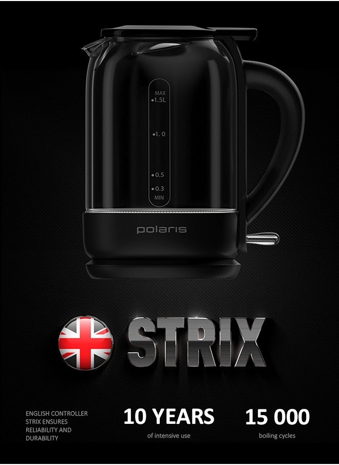 Polaris - Electric Glass Smart wifi Kettle with Wi-Fi, 1.5 Liter Capacity, LED Indicator, Smart Home Easy water-filling, 2 Years Warranty - Image 1