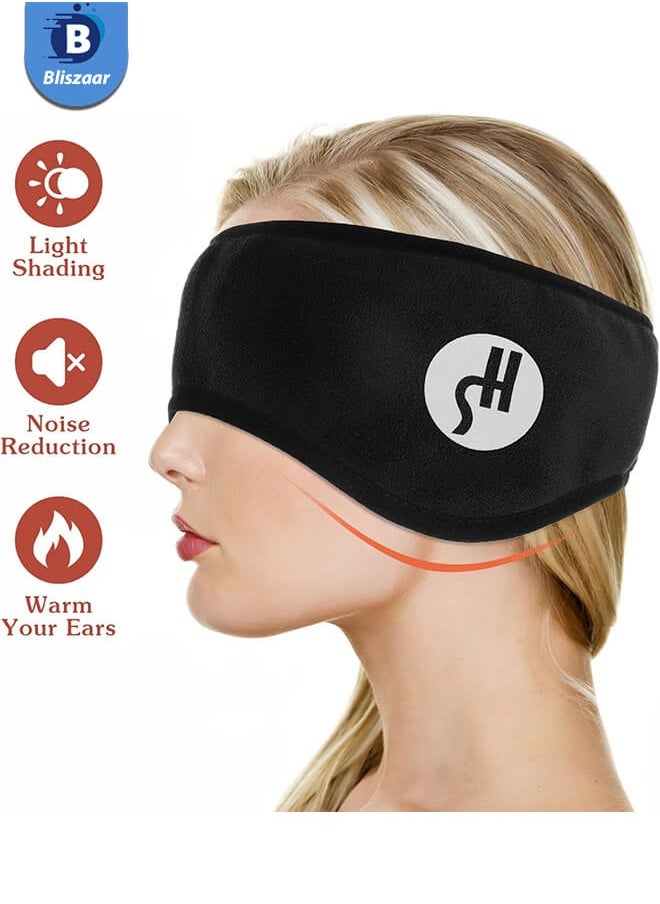 Bliszaar Cotton Sleep Mask [Official Certified]with Soundproof Ear Covers and Earplugs Set - Comfortable Adjustable Sleeping Eye Mask for Uninterrupted Rest, Ear Protection for Noise Reduction, Essential Travel Accessory Black  - Image 4