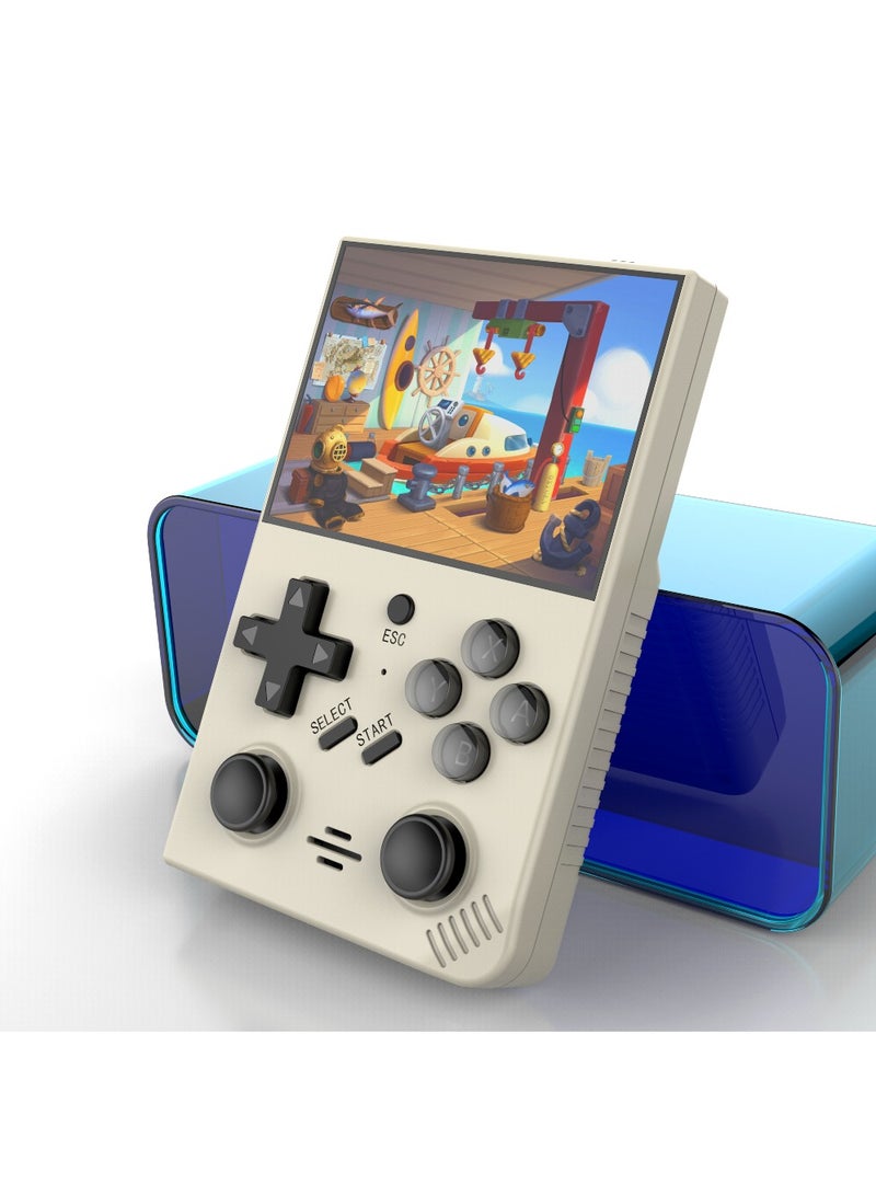 RS35 plus Handheld Game Console – 3.5" IPS Screen Linux EmuELEC System Retro Game Player with 20000+ Classic Games 64G TF Card (Khaki) - Image 2