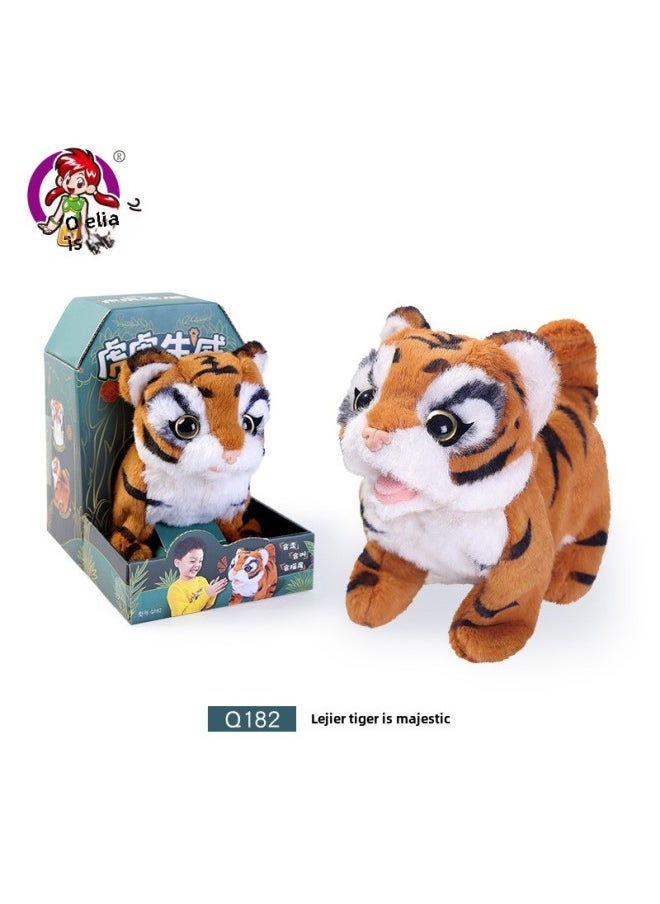 Le Jier Electric Cat Simulation Persian Cat Garfield Can Walk And Call Pet Plush Toy Muppet Girl-Color:The Q182 Tiger  - Image 1