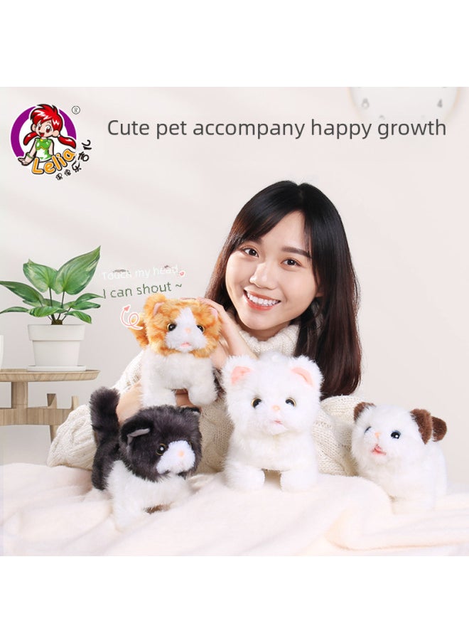 Le Jier Electric Cat Simulation Persian Cat Garfield Can Walk And Call Pet Plush Toy Muppet Girl-Color:The Q182 Tiger  - Image 2