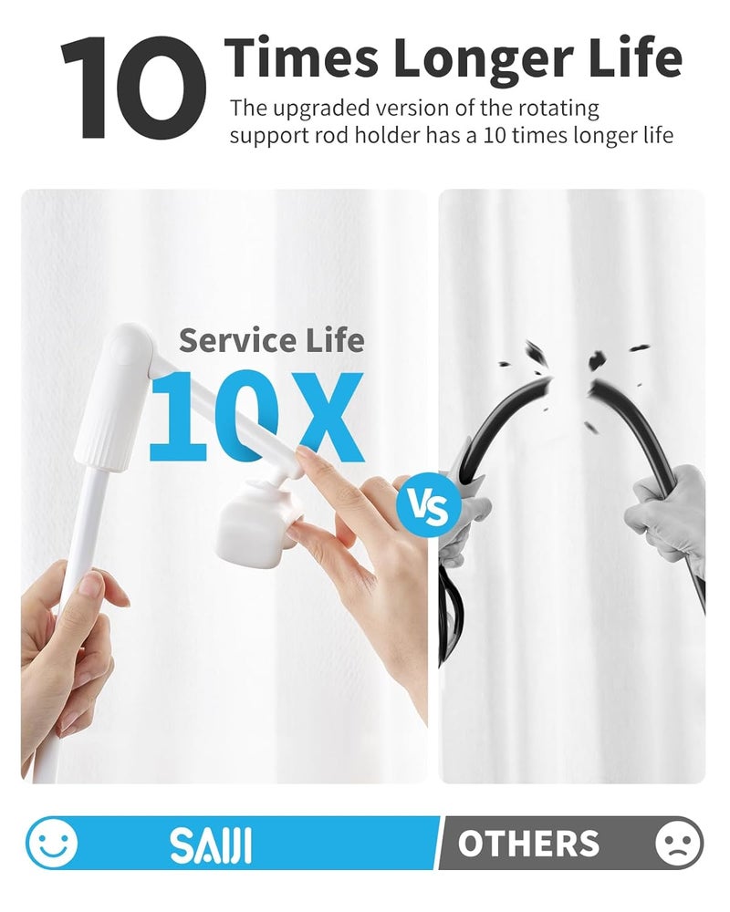 SAIJI Gooseneck Phone Holder for Bed, 360° Rotate Support Rod One-Hand Adjustable Cell Phone Holder, Flexible Long Arm Headboard Clip Clamp Cell Phone Stand, Compatible with All 4.7-7" Devices(White) - Image 3