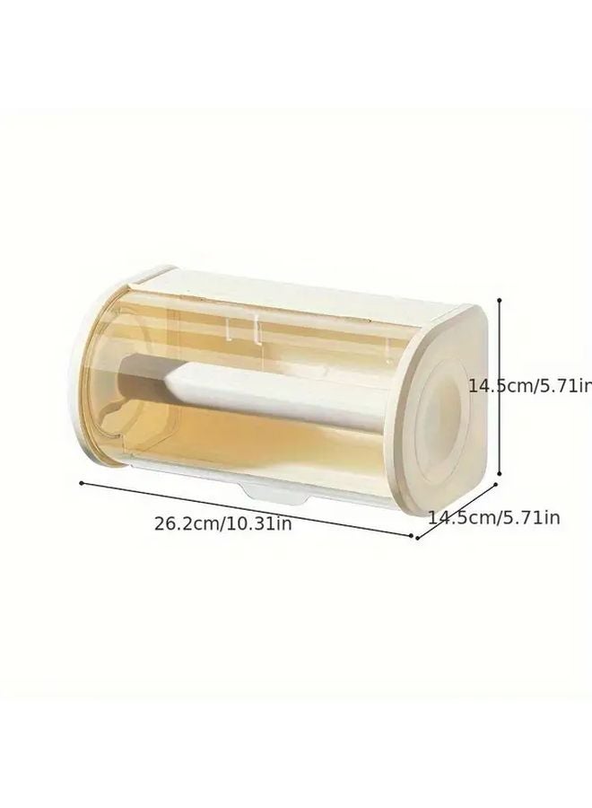White No Drill Wall Mounted Paper Towel Holder With Transparent Cover - Image 4