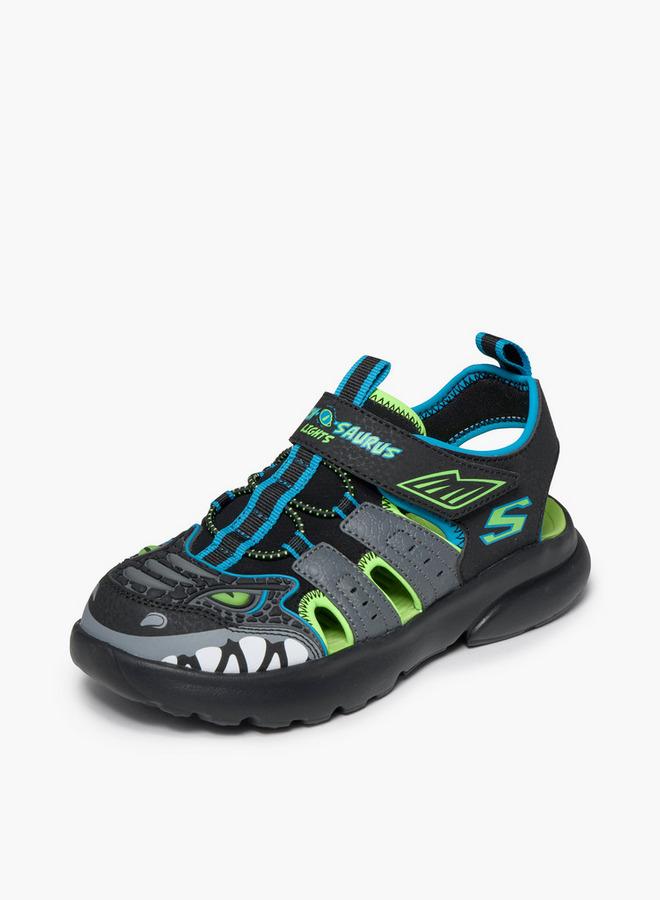 SKECHERS صنادل فلات للأطفال الأولاد مع تصميم مشبك وحلقة، - Image 4
