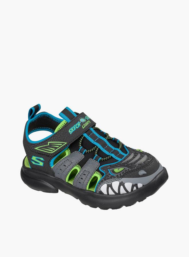 SKECHERS صنادل فلات للأطفال الأولاد مع تصميم مشبك وحلقة، - Image 1