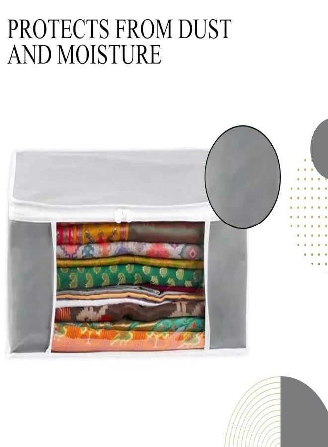 SHAPING FABRIC طقم غطاء ساري من قماش التشكيل، قطعة واحدة، منظم ملابس من قماش غير منسوج للخزانة مع نافذة شفافة وحقيبة تخزين ملابس بسحاب مزدوج، غطاء ملابس SF_XL_SC_CC_XPID1598426731598817 - Image 3