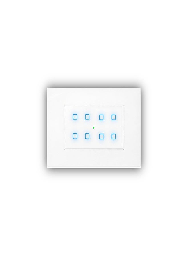 Smarteefi Touch 8 Port Modular WiFi Smart Switch Board, 8 Smart Switch, Compatible with Alexa & Google Home, White (Size: 4M (146mmx94mmx40mm)) - Image 1