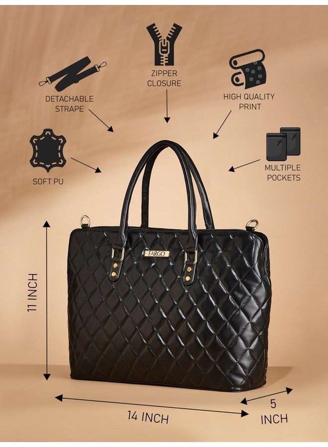 Fargo PU Women's Stylish Stripped Textured Handbag (Black) - Image 3