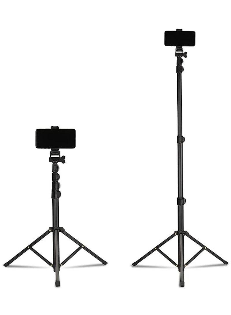 Jmary MT39 61inch Aluminum Extendable Cell Phone Tripod Stand with Selfie Stick Tripod and Phone Clip - Image 3