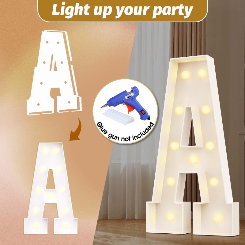 Ledido 4FT Marquee Light Up Letters A, Easy to Assemble Marquee Letters 4 Feet Tall for Indoor & Outdoor Events, Large Lighted Letter for Birthday Graduation Baby Shower Anniversary Party Decorations - Image 5