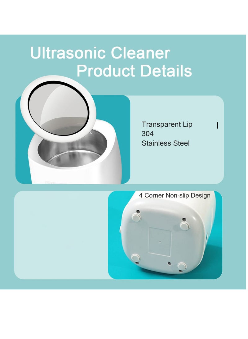 KASTWAVE Ultrasonic Cleaner, Ultrasonic Cleaner for Whitening Trays, Professional Ultrasonic Cleaner Machine 180ml for Glasses, Gold and Silver Jewelry, Metal Strap, Dentures - Image 4