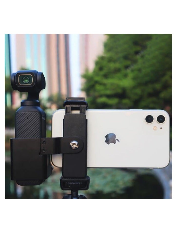 سيوسي حامل هاتف جبل لـ DJI OSMO Pocket 3 حامل الهاتف الخلوي للكاميرا محول ثلاثي القوائم مشبك الهاتف ملحقات توسيع المشبك مع برغي خيط 1/4 بوصة، يمكن توصيله بالحوامل الثلاثية، وملء الضوء، إلخ - Image 3