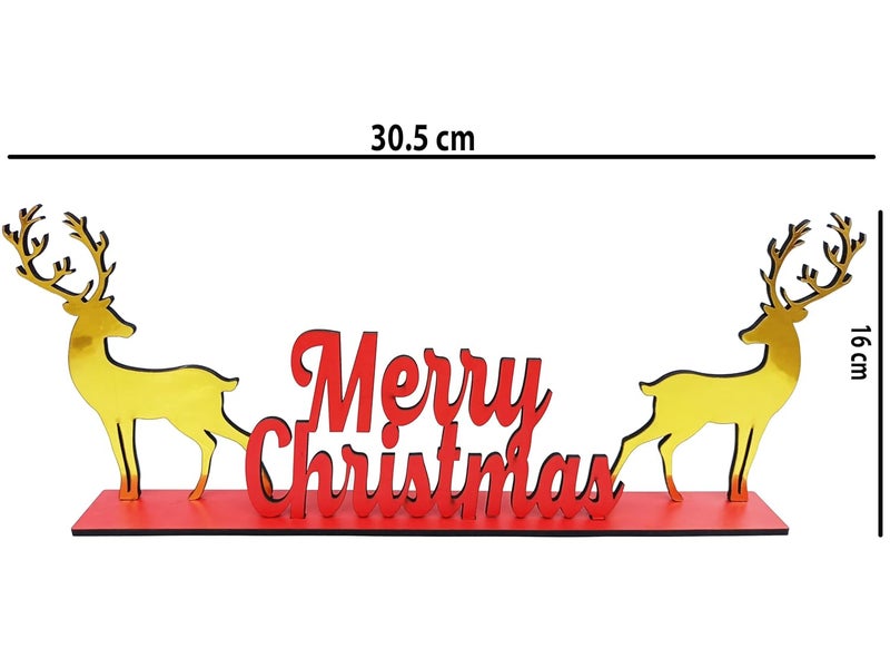 WRH Christmas Gifts - Decoration Item for Home, Table Top Showpiece (Golden Deer) - Image 3