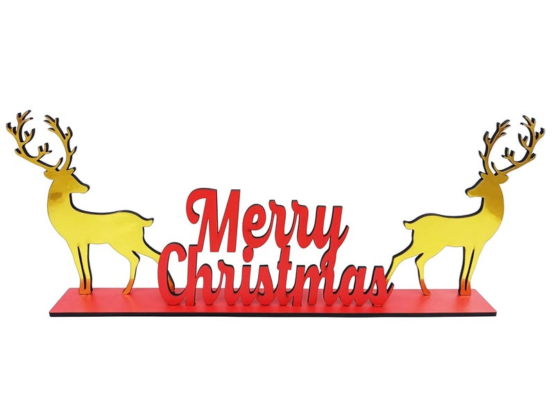 WRH Christmas Gifts - Decoration Item for Home, Table Top Showpiece (Golden Deer) - Image 2